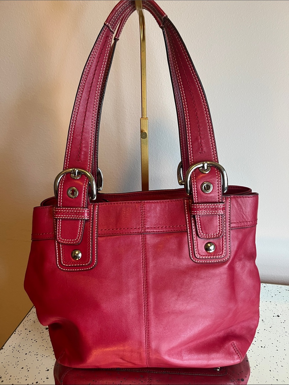 EUC Vintage Coach SoHo Red Leather Shoulder Bag - Picture 5 of 12
